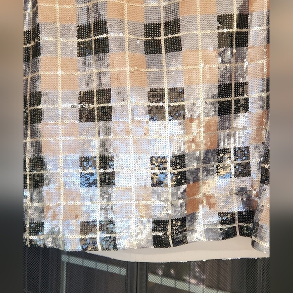 KATE SPADE Sequin Plaid BLOUSE - Picture 4 of 5